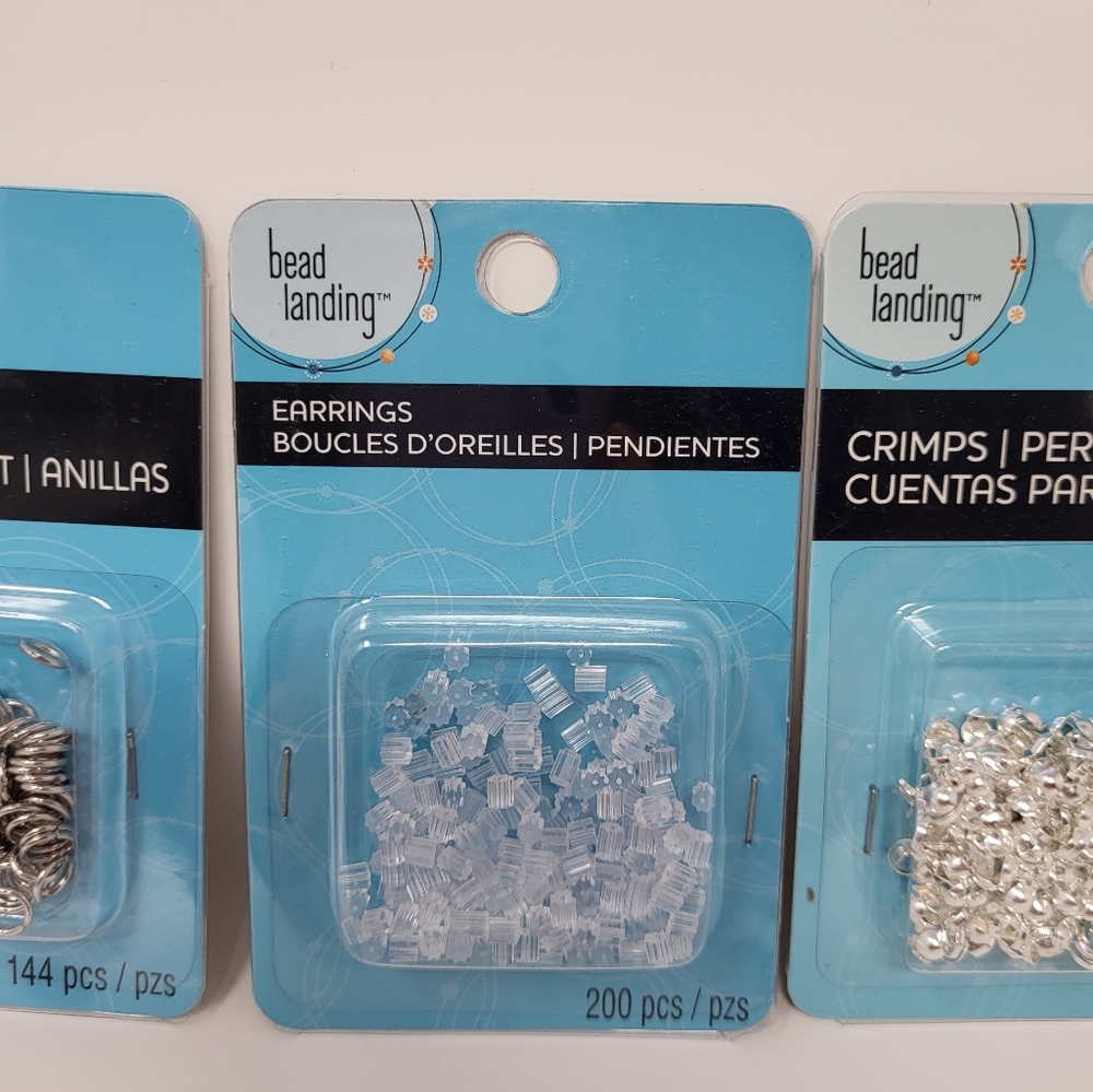 Bead Landing Jewelry Making Craft Hobby Supplies Jump Rings Crimps Earring Backs - Picture 3 of 4